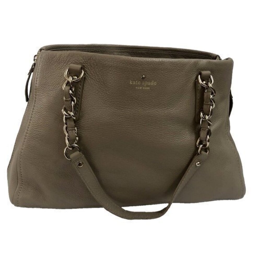 Kate Spade Handbag ShoulderBag Leather Beige Large Satchel